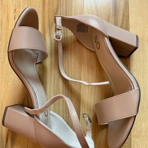 SO Women's Nude Block Heel Sandals